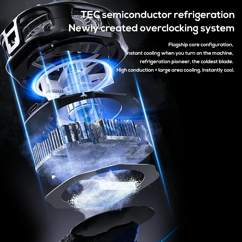 MEMO CX10 Three Styles Magnetic Back Clip Digital Display Frozen RGB Led Gaming Mobile Phone Radiator Cooler