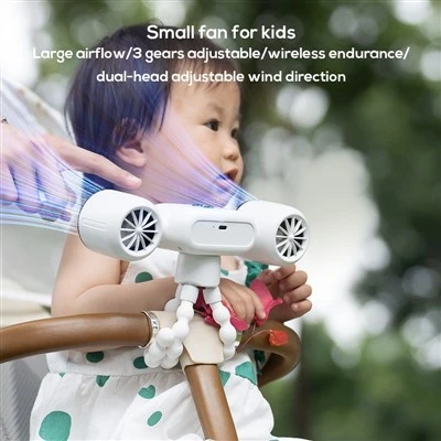 G12 Tragbarer Mini-Ventilator für Kinderwagen mit 4000 mAh